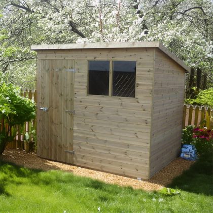 pent timber shed